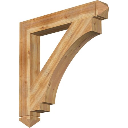 Ekena Millwork Imperial Arts & Crafts Rough Sawn Bracket, Western Red Cedar, 6"W x 44"D x 44"H BKT06X44X44IMP03RWR